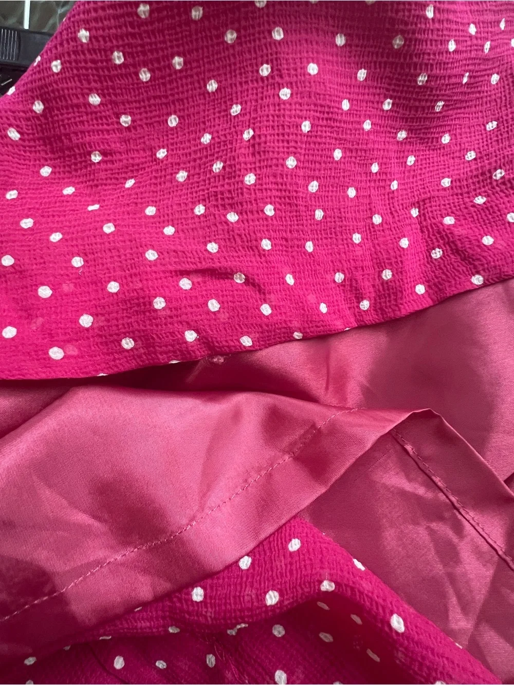 Kate Spade Sleeveless Ruffle Tie-Neck Polka Dot Top - Magenta